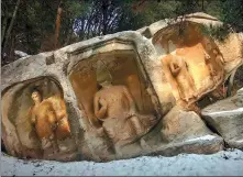 ?? PHOTOS PROVIDED TO CHINA DAILY ?? A part of the damaged Tianlongsh­an Grottoes in Taiyuan, Shanxi province.