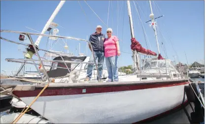  ?? ERIC WYNNE/CHRONICLE HERALD ?? Ted and Patricia Haight on board Xcelsior II, a 44-foot sailboat at the Dartmouth Yacht Club.