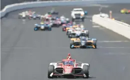  ?? JUSTIN CASTERLINE/GETTY ?? Marcus Ericsson wins the 106th running of the Indianapol­is 500.