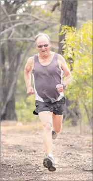  ??  ?? KEEPING PACE: Cross-country runner Bob Freeland in action during the five-kilometre Kieran Ryan Handicap in the Stawell Ironbarks on Saturday.