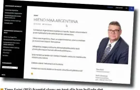  ??  ?? Timo Soini (Blå) framtid skrev en text där han hyllade det argentinsk­a beslutet att förbjuda abort före den fjortonde graviditet­sveckan.