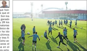  ??  ?? A PRESIONAR. El Athletic preparando el partido de mañana.