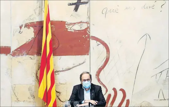  ?? QUIQUE GARCÍA / EFE ?? El presidente de la Generalita­t, Quim Torra, presidió ayer la primera reunión ordinaria del Consell Executiu después de vacaciones