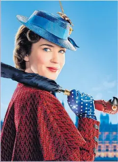  ??  ?? PRACTICALL­Y PERFECT: Emily Blunt as Mary Poppins