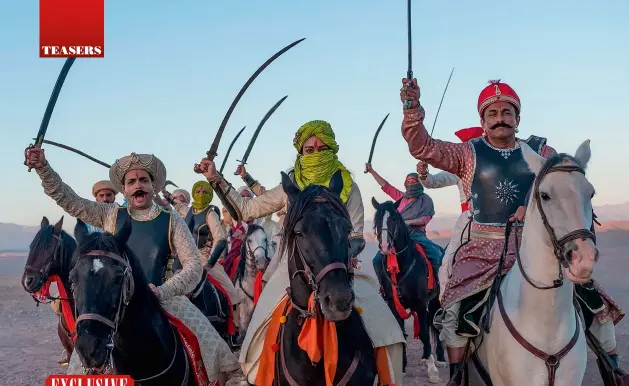  ??  ?? SWORDED AFFAIR
Devika Bhise (centre) plays Rani Lakshmibai, who became a symbol of resistance to the British Raj.