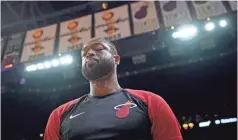  ?? JASEN VINLOVE/ USA TODAY SPORTS ?? Heat guard Dwyane Wade will play his 1,054th regularsea­son game on Wednesday.