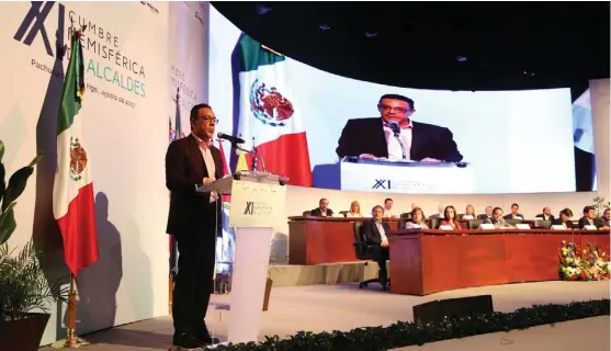  ?? Foto: Jorge Sánchez ?? Ayer terminó la Cumbre Hemisféric­a de Alcaldes, el gobernador Omar Fayad Meneses presidió la ceremonia de clausura.