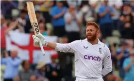  ?? ?? Jonny Bairstow celebrates his second century of the match against India at Edgbaston in July, helping secure a remarkable seven-wicket victory. Photograph: Geoff Caddick/AFP/ Getty Images