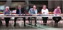  ?? Photo by Joseph B. Nadeau ?? The North Smithfield Town Council listens to debate on Monday night before voting on a change to zoning ordinances to allow solar farms.