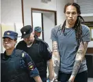  ?? AP ?? WNBA star and Olympian Brittney Griner is the most prominent American jailed by a foreign government after her conviction in Russia.