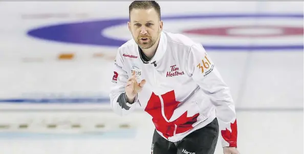  ?? RICHARD GRAY/WORLD CURLING FEDERATION/THE CANADIAN PRESS ?? Team Canada skip Brad Gushue, who usually likes his Newfoundla­nd-based rink to live in a “bubble” during competitiv­e events, has realized that won’t be possible at this year’s World Men’s Curling Championsh­ip in Las Vegas.