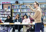  ??  ?? Presti speaks to Star Spencer High School students Friday.