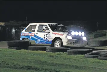  ??  ?? The Vauxhaul Nova driven by Lochgilphe­ad’s Jamie Miller and Iain McCulloch came up just short on the day but secured second place in Class 1 for the championsh­ip.