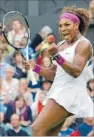  ?? Photo: REUTERS ?? Pumped up: Serena Williams reacts after sending Petra Kvitova packing.