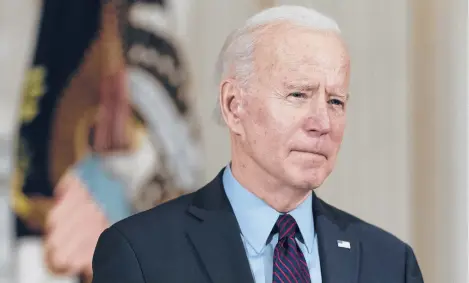  ?? ALEX BRANDON/AP ?? President Joe Biden’s bipartisan bona fides have defined his career, but the pandemic and lessons learned from Republican obstructio­nism during the Obama years is leading him to act quickly on a $1.9 trillion COVID-19 aid bill.