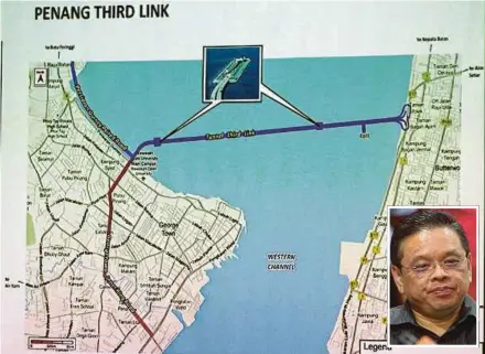  ??  ?? A sketch plan of the controvers­ial Penang undersea tunnel project. (Inset) Jeffrey Chew.