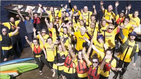  ??  ?? Pictured are some of the participan­ts who took part in the Focus Ireland stand- up paddling fundraiser on Lough Gill. Pics: Carl Brennan