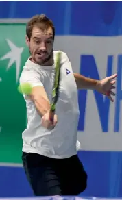  ??  ?? France’s Nicolas Mahut at a training session in Marcq en Baroeul, France, ahead of the Davis Cup final against Belgium. —