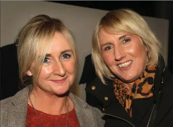  ??  ?? Nuala Kavanagh and Amy Newens at the Christy Moore concert in Gorey Theatre.