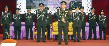  ??  ?? Suria (forefront) at the 227th Prisons Day Celebratio­n yesterday.