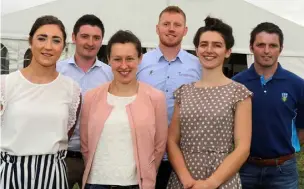  ??  ?? At the Education Forum at Sheep 2018 were, from left, Deirdre O’Shea (AgriAware), Nicky Byrne (Germinal Ireland), Lorraine Cahalan (Cáis na Tíre Cheese), Shane Delahunt (Connacht Rugby), Úna Sinnott (UCD), Tommy Boland (UCD).