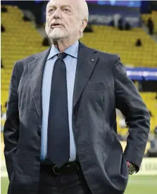  ?? LAPRESSE ?? Aurelio De Laurentiis, 74 anni, presidente del Napoli