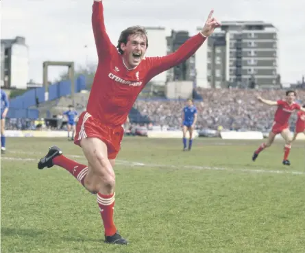  ??  ?? Red roar:
Scoring the goal that defeated Chelsea to earn Liverpool the 1985/86 title is just one of Kenny Dalglish’s iconic feats