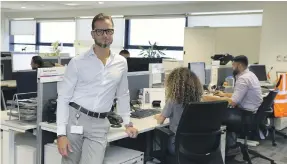  ?? Pawan Singh / The National ?? Simone Beretta, head of human resources with Bosch Middle East at his office in Dubai. The German engineerin­g company introduced flexible hours and working from home