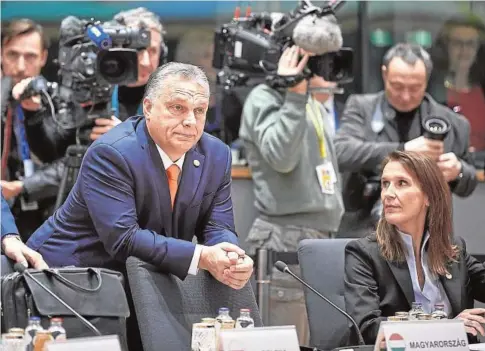 ?? ABC ?? El primer ministro húngaro, Viktor Orban, durante un Consejo Europeo