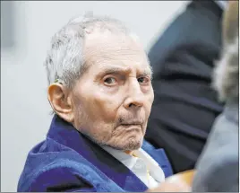  ?? Etienne Laurent The Associated Press ?? Real estate heir Robert Durst sits during his murder trial Wednesday in Los Angeles.