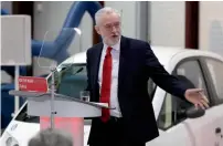  ?? AP ?? Labour party leader Jeremy Corbyn delivers a Brexit speech at the National Transport Design Centre, Coventry University Technology Park, in Coventry, England, on Monday. —