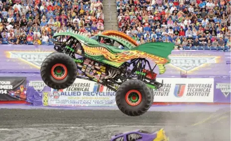  ?? MONSTER JAM PHOTOS ?? A relative newcomer to the sport, Scott Liddycoat’s Dragon has quickly become a fan favourite on the Monster Jam circuit.