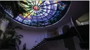  ?? GINNETTE RIQUELME — THE ASSOCIATED PRESS ?? A stained-glass dome titled The Second Innocence, the Dream of Dionisyos, by Italian artist Narcissus Quagliata decorates the El Santuario Resort hotel in Valle de Bravo, Mexico, Wednesday, Oct. 25, 2023.