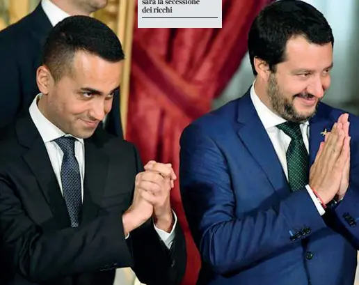 ??  ?? Forze centrifugh­e I due vicepremie­r Luigi Di Maio e Matteo Salvini sulle barricate (anche se dietro le quinte) per frenare e spingere l’autonomia