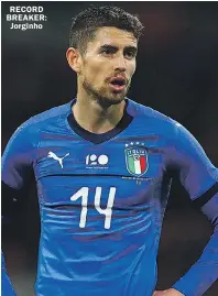  ??  ?? RECORD BREAKER: Jorginho