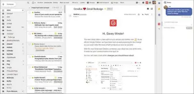 ??  ?? BELOW Google launches a slick redesign to Gmail, and Gmelius makes it even slicker