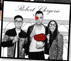  ??  ?? Declan Chan, Calvin Wang and
Justine Lee work the photo booth at the Robert Clergerie popup—see page 122