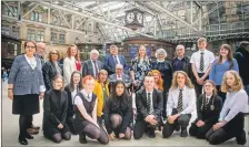  ?? ?? Mr Wuga, 98, joined Oban High School history and modern studies teacher Alison McFarlane, Poppyscotl­and and Gathering the Voices to help launch new lessons for Scottish schools.