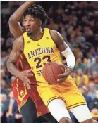  ?? PATRICK BREEN/THE REPUBLIC ?? Romello White (23) averaged 10.2 points and 8.8 rebounds per game at Arizona State last season.