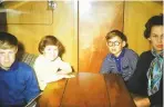  ??  ?? Nick Imber with his siblings and mum in Nan’s newly varnished cabin in 1960