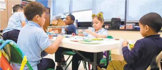  ?? AMY SHORTELL/THE MORNING CALL ?? The first day of school in 2020 is likely to be a very different picture from this view fall 2019 at the Roosevelt Elementary School in Allentown.