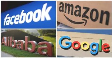  ?? — Reuters photo ?? Facebook, Amazon, Alibaba and Google logos are seen in this combinatio­n photo from Reuters files.