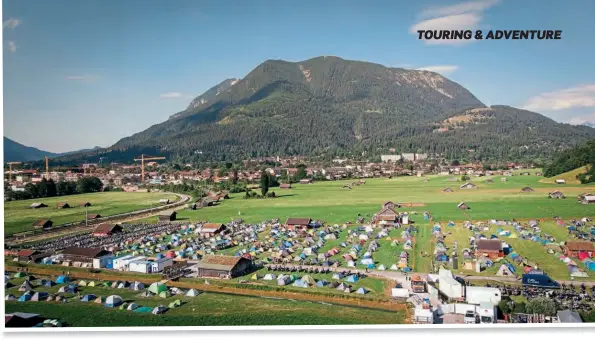  ??  ?? ABOVE:The campsite is expansive,although most visitorsst­ayed in hotels in Garmischto­wn