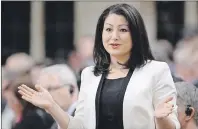  ?? CP PHOTO ?? Democratic Institutio­ns Minister Maryam Monsef answers a question during Question Period in the House of Commons on Parliament Hill in Ottawa on Tuesday, June 14, 2016.