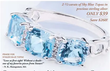  ?? ?? 2 1/2 carats of Sky Blue Topaz in precious sterling silver ONLY $39 Save $260!