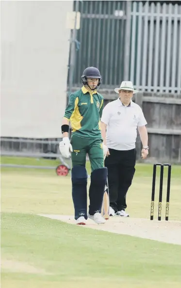  ??  ?? Boldon bowler Karl Bellerby in action at Hetton Lyons last weekend.