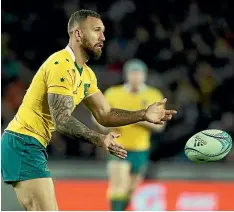  ?? PHOTOSPORT ?? Quade Cooper has gained a surprise recall to the Wallabies squad for the Bledisloe Cup series.