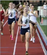  ??  ?? West Chester Rustin’s Sofia Piccone wins the 800in a time of 2:21.58at the ChesMont League Championsh­ips Wednesday at Coatesvill­e High School.
