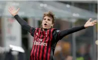  ?? AP ?? Milan’s Locatelli celebrates after scoring against Juventus. —