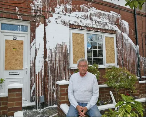  ?? PD091497. ?? UNINTENDED VICTIMS:
Tommy Mallin outside his vandalised home. Picture: Wes Hobson.